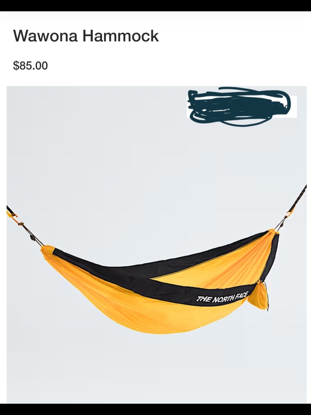 The North Face Wawona Hammock - Yellow and Black Pack